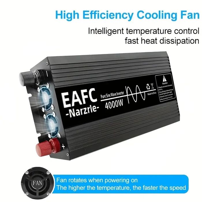 Nowa przetwornica 4000w / 2000w czysty sinus 12v 230v przyczepa kempin