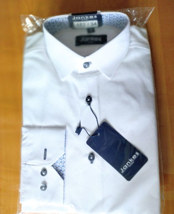 Biała, elegancka koszula chłopięca, długi rękaw NOWA