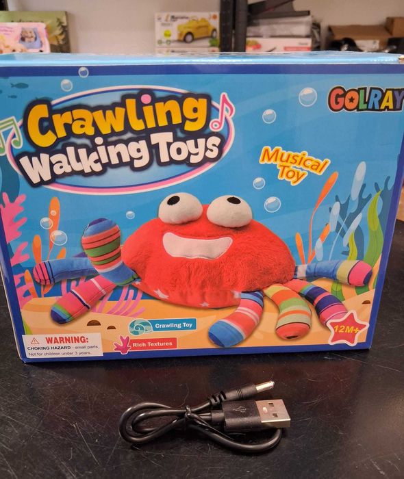 Sensoryczna zabawka krab, podskakujący. Turlający, uciekający