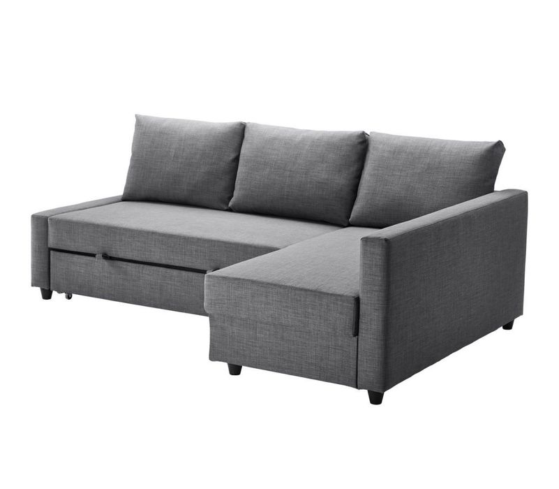 FRIHETEN
Sofá-cama de canto c/arrumação, Skiftebo cinz escuro