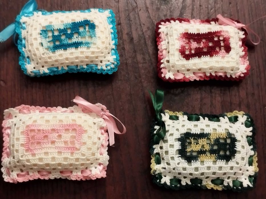 Porta sabonetes em croché, diversas cores