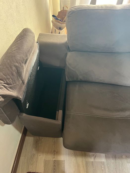 Sofá 3 Lugares c/ Chaise Longue, Arrumação, sofá Cama