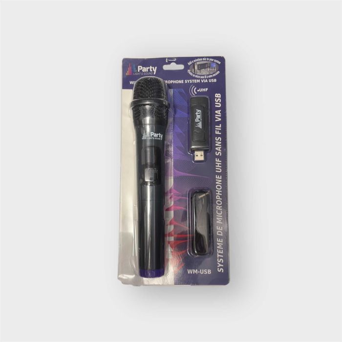 Mikrofon Party LightSound WM-USB do ręki BEZPRZEWODOWY UHF + STICK USB