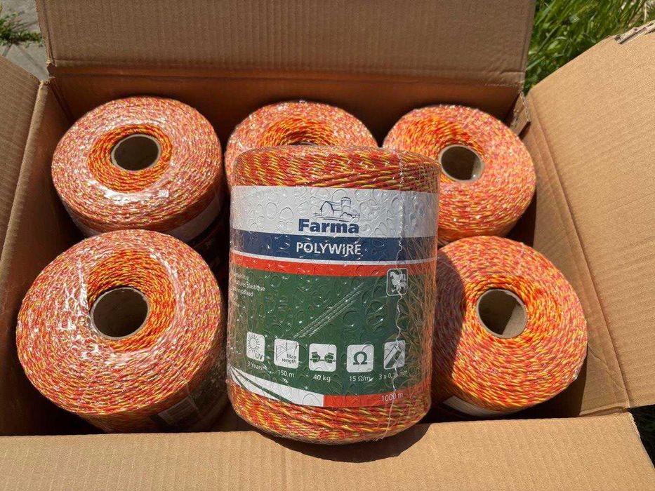Шнур для электропастуха 250/500/1000 м, 3x0,16, Фарма, Польша