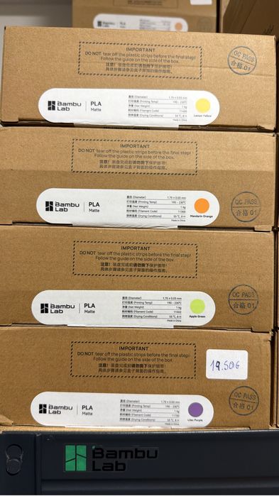 Filamentos PLA (BAMBU LAB)– várias cores
