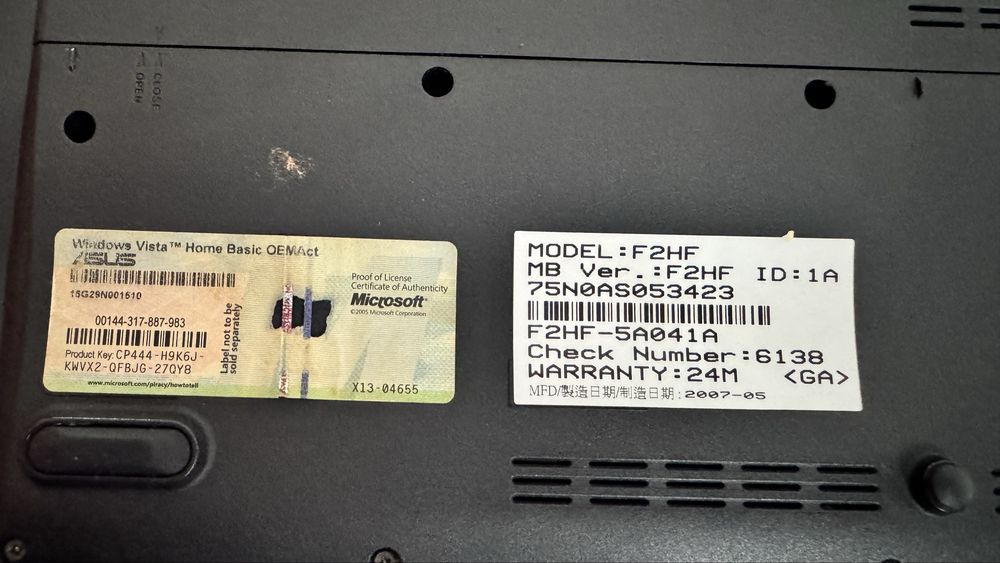 Laptop Asus F2HF - sprawny 100% -UNIKAT