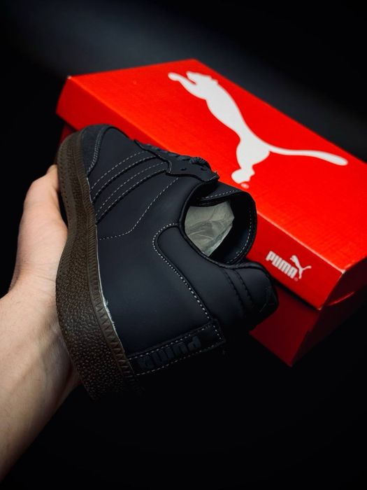 Чоловічі темні кеди Puma•пума кожані•кеди на весну•ціна топ•розміри є