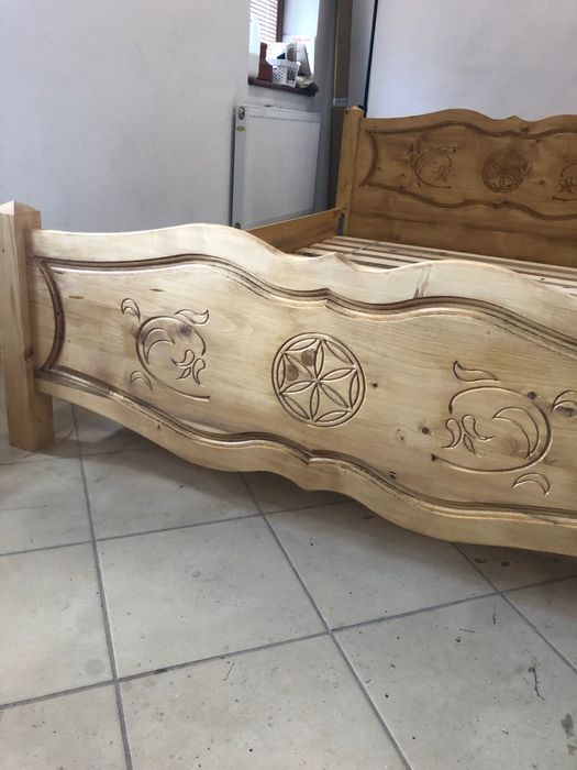 Łóżko drewniane góralskie