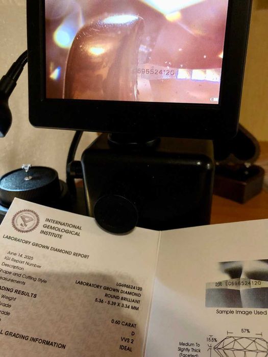 Пусеты белое золото бриллиант 1.20 кт сертификат