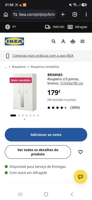 Roupeiro 3 portas IKEA