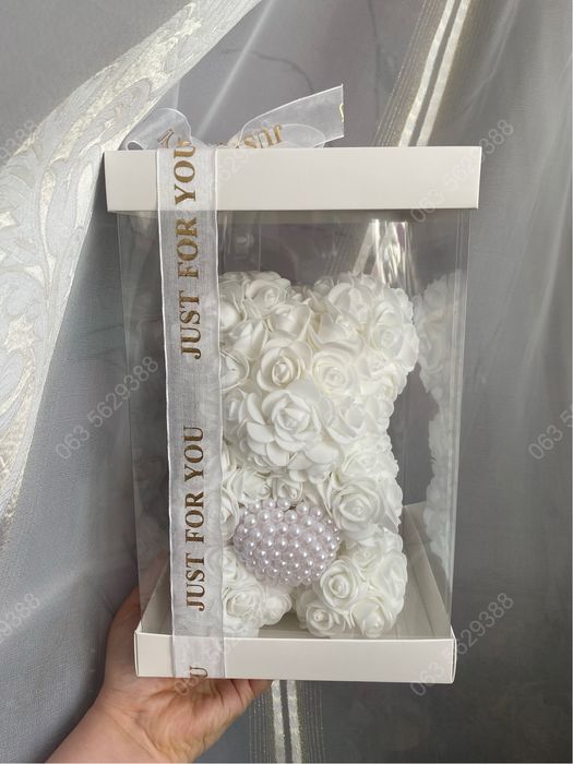 Медведик з троянд, мишка из роз,подарунок на 8 березня, свято весни