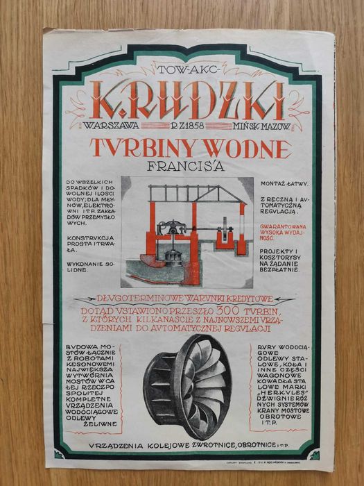 Reklama K. Rudzki Turbiny wodne 2RP