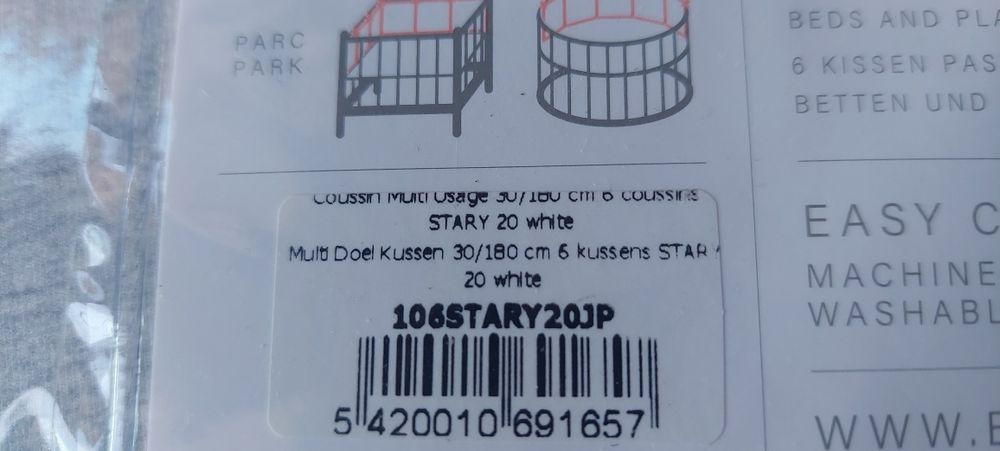 Contorno de berço, em gaze de algodão 1,80x30