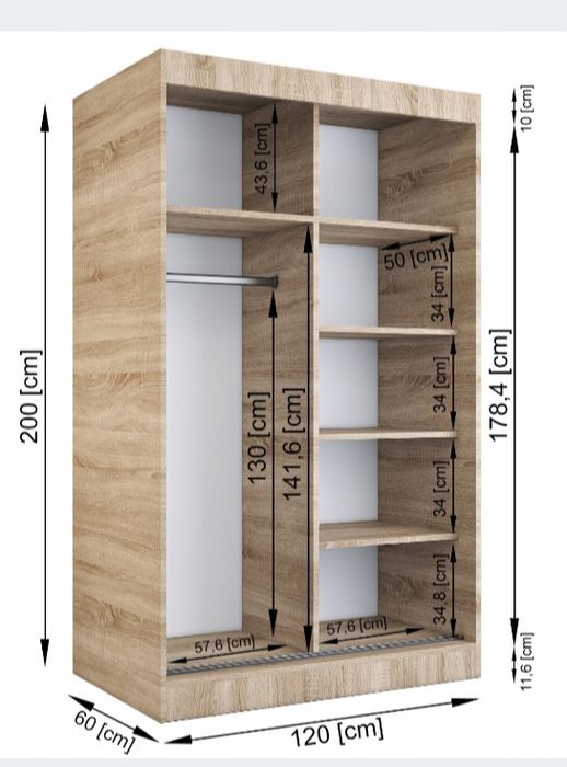 Szafa 120x200 dąb sanoma