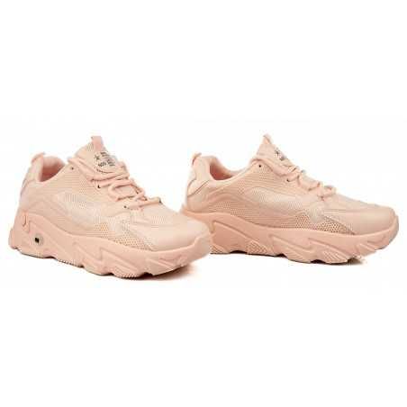 Sportowe sneakersy na grubej podeszwie różowe r 37