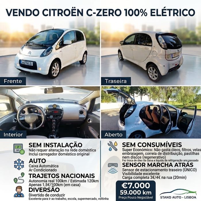 Citroën c-zero 100% elétrico (ler anúncio)