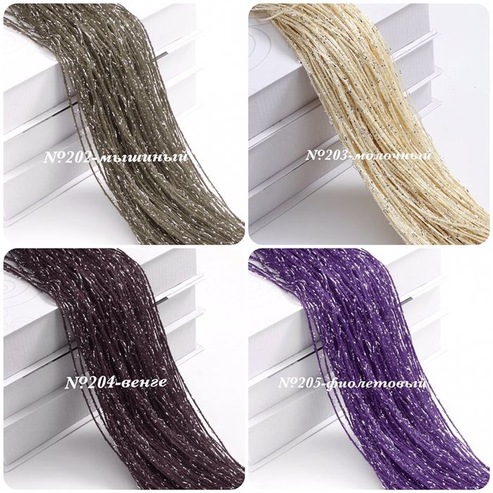 Штори-нитки (кісея) з люрексом Однотонні Дощ готова кишеня 300х280 см