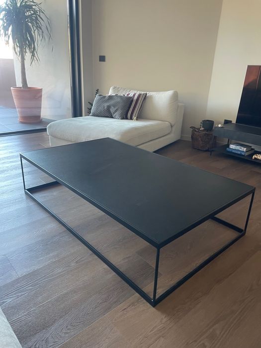 Metal-frame coffee table / side table with wooden top - Area64584403806593122