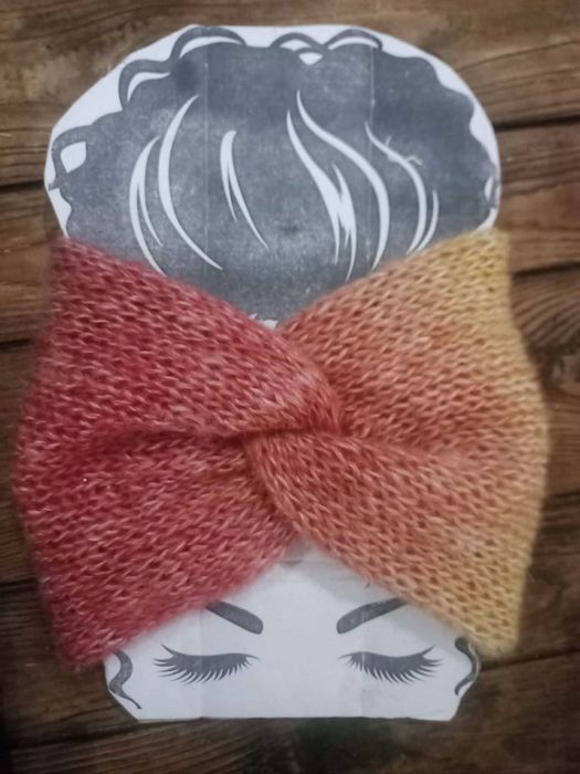 Opaska Handmade turban Węzeł szeroka Podwójna  Dwuwarstwowa Moher