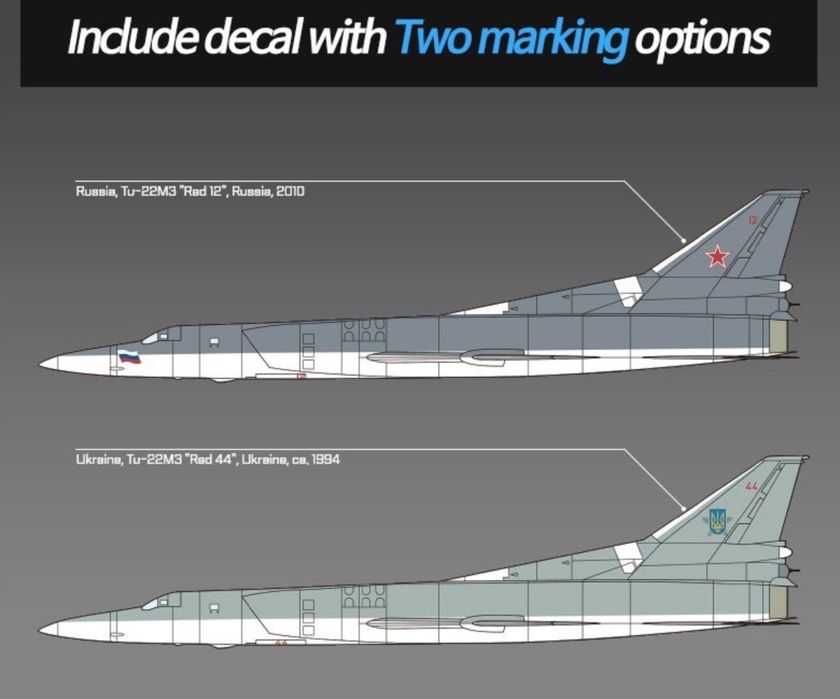 Academy 12636 samolot Tu-22M3 Backfire C model do sklejania 1:144