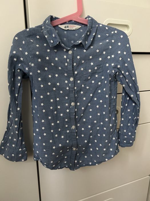 Bluzka koszula w gwiazdki h&m