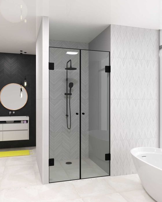 Скляна перегородка лофт та стандарт в душову зону