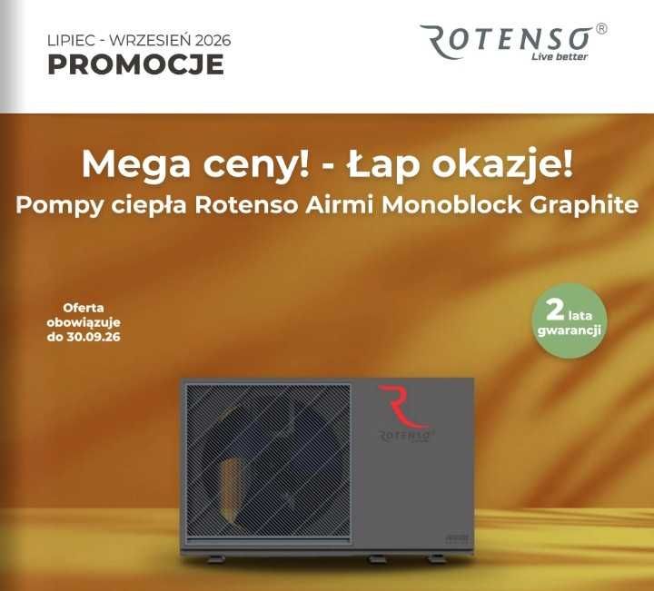 Pompa ciepła z pełnym montażem Rotenso Airmi 10KW monoblok Kompletna Kotłownia