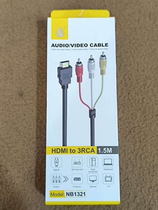 Cabo de áudio/vídeo HDMI para 3RCA (macho) NB1321 de 1,5m