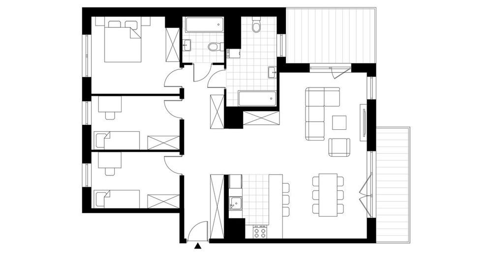 4-pokojowe mieszkanie 102 m² + taras Bezpośrednio - Widok 3