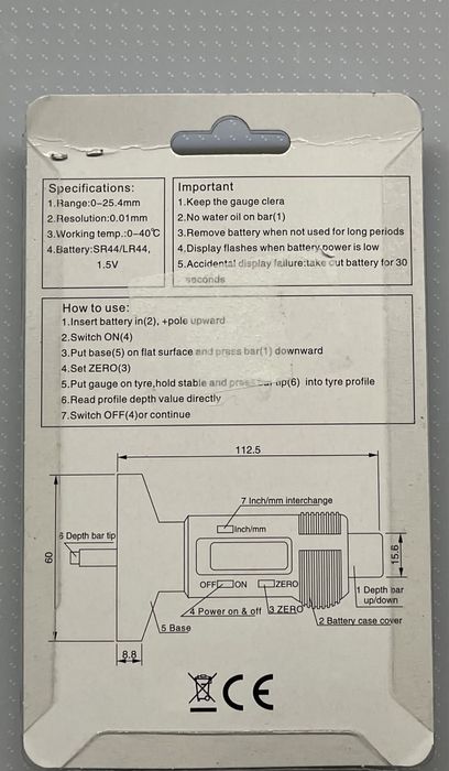 Miernik elektroniczny głębokości bieżnika