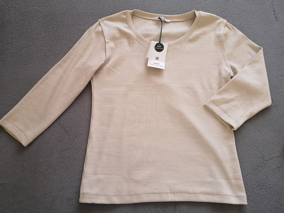 Bluzka MEGI longsleeve tshirt beżowy L/XL rękaw 3 /4 24 hm