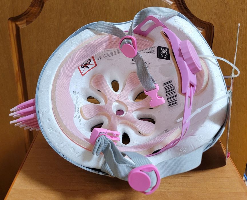 Дитячий захисний шолом StreetJam Зебра білий з серцем М