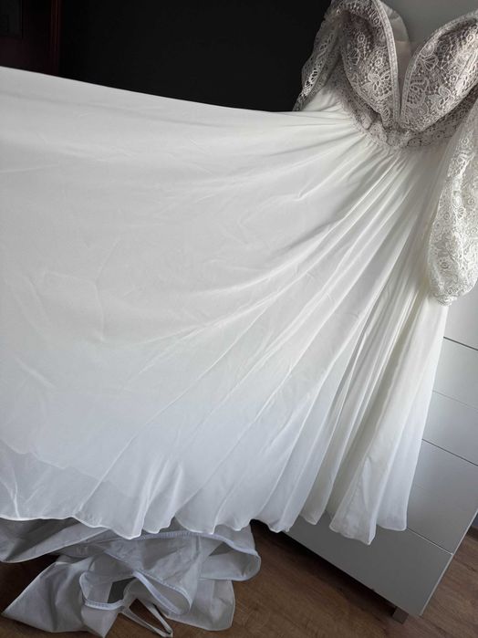 Wyjątkowa suknia ślubna Boho plus size (wiązana, wiele rozmiarów)