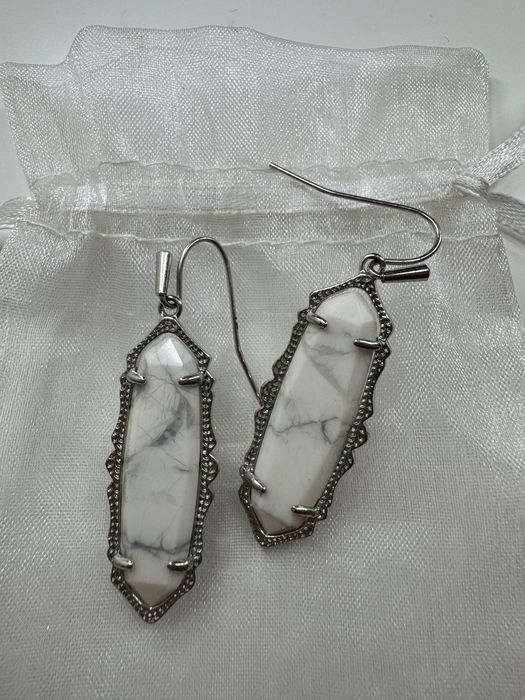 Сережки срібло + мармур