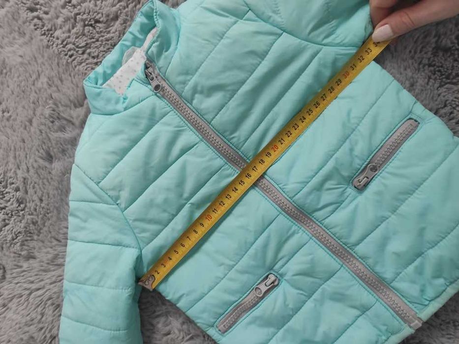 Turkusowa pikowana kurteczka wiosna / jesień r. 86