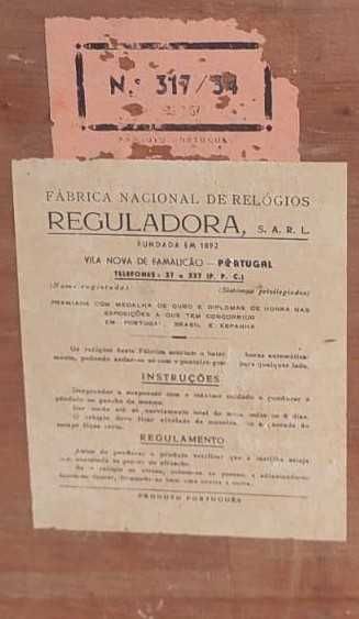 Relogio antigo a funcionar da Reguladora