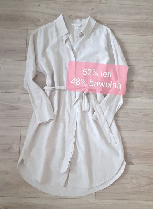 H&M sukienka damska M/38 len bawelna
