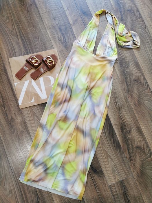 Długa sukienka zara suknia midi maxi na lato L 40