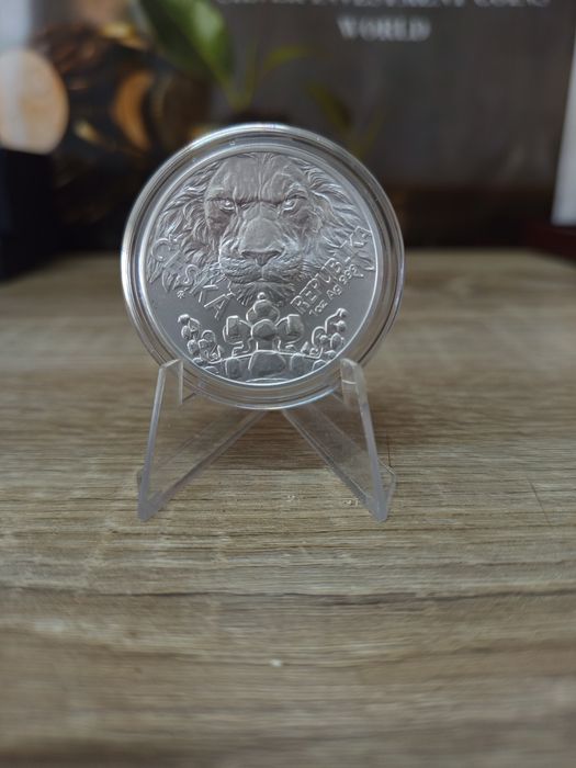 Срібна монета Ніуе 2 долара Чеський лев 2023 рік