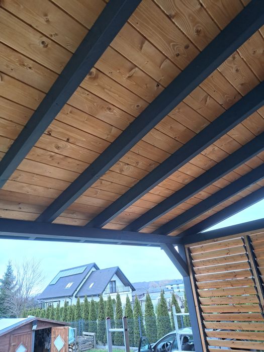 Wiaty, altany, zadaszenia tarasu, drewutnie