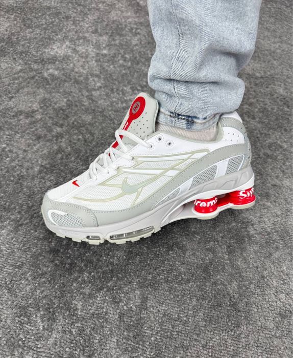 Кросівки Nike Shox Ride 2 Supreme White Red •Найк Супрім Шокс(білі)nike,shox