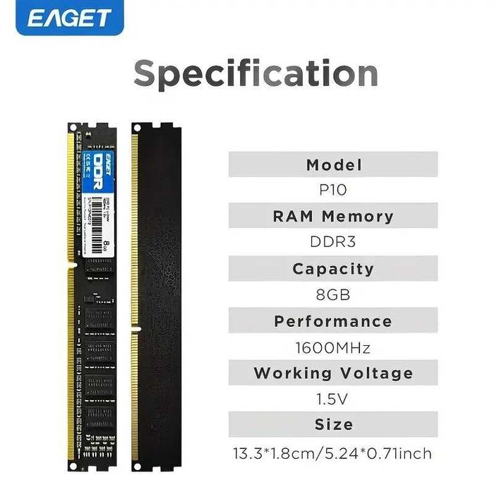 Pamięć Eaget 8GB DDR3 1600MHz PC3-12800 Low Profil !