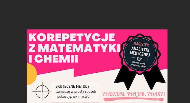 Korepetycje od zaraz! CHEMIA, MATEMATYKA