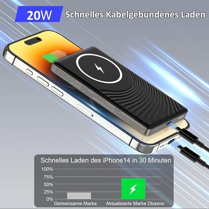 Надтонкий повербанк Ntaanoo Magnetic 5000mAh Slim Power