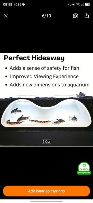 Túnel de decoração para aquario