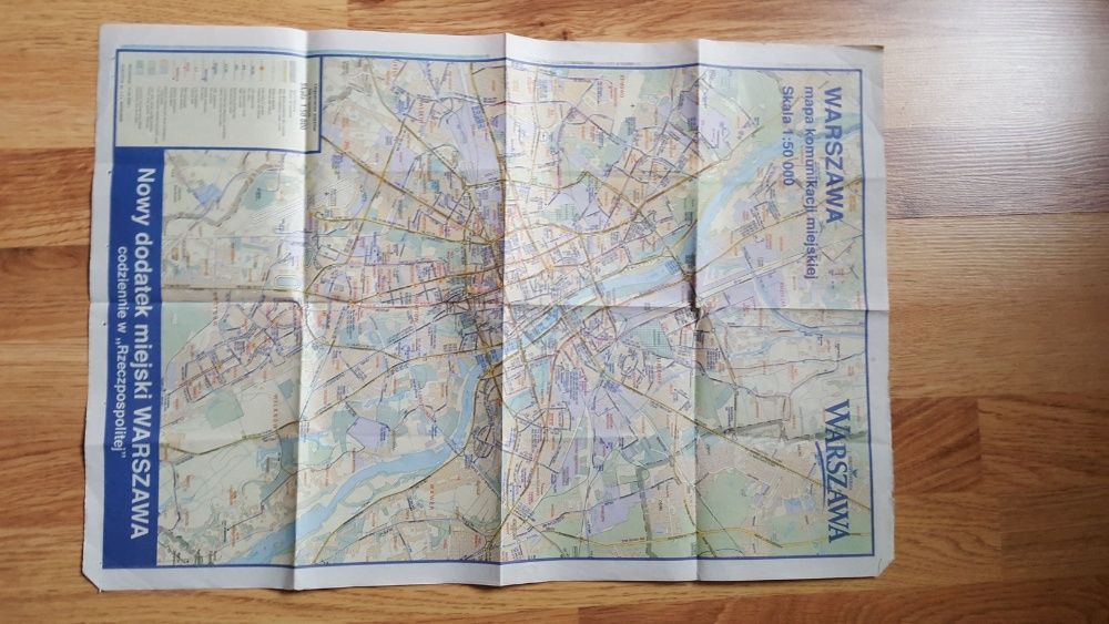 Mapa Warszawy z 2004 roku