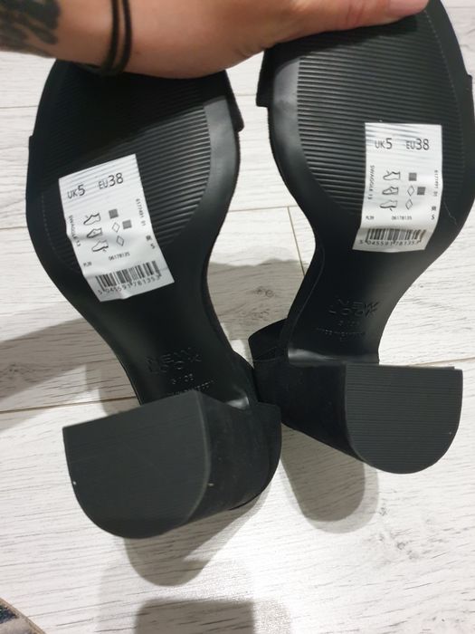 Sandałki na obcasie koturnie sandały 38, 24cm new look