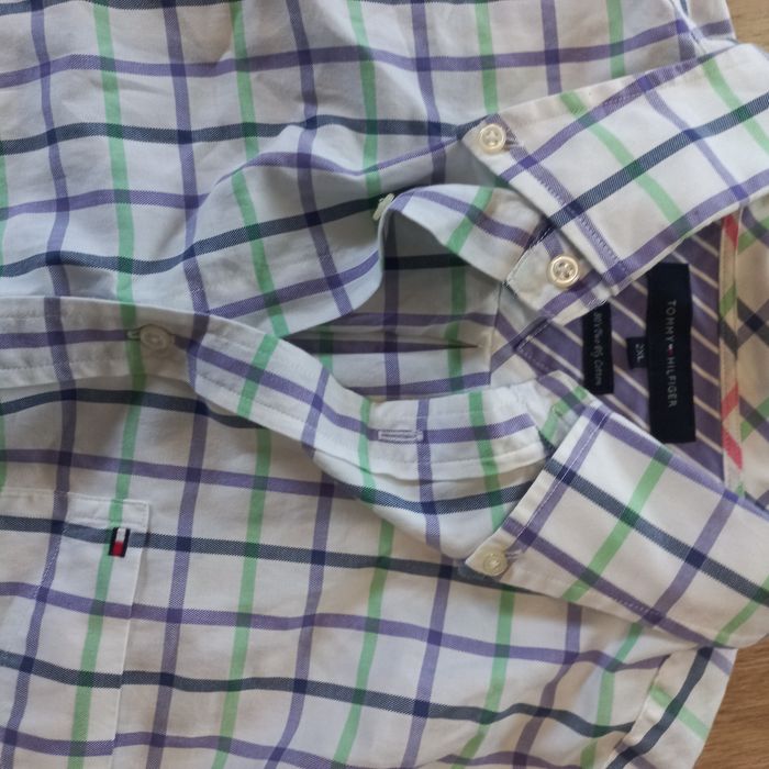 Tommy Hilfiger- męska koszula w kratkę-XXL