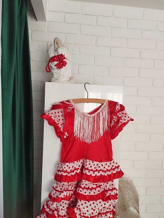 Strój sukienka flamenco r 122/128 opaska