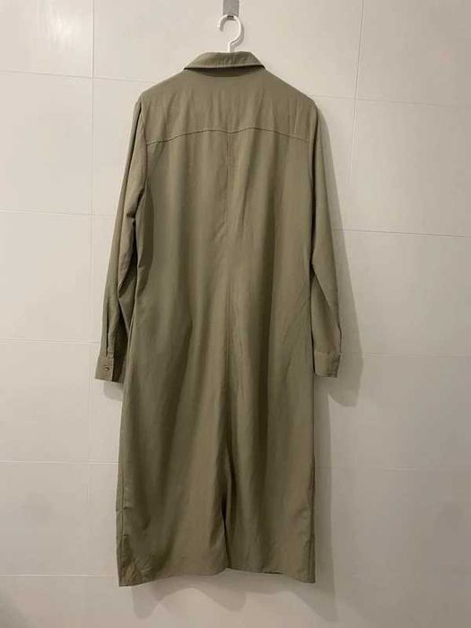 Oliwkowa wiskozowa długa koszulowa sukienka Sinsay XL/42